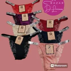 Blumer de encaje y brillo a la cintura 