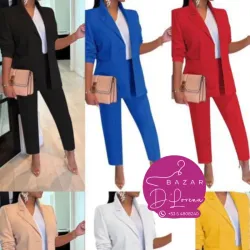 Conjunto de blusa, pantalón y blazzer 