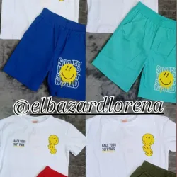 Conjunto de pulover blanco y short 