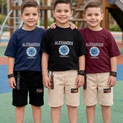 Conjunto de pulover,bermuda y llavero 