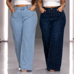 Jeans Palazzo con Brillos