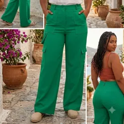 Pantalón Cargo de Corte Recto 