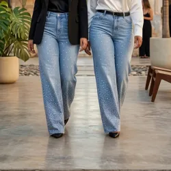 Pantalón con Degradado de Piedras