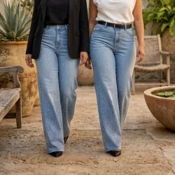 Pantalón con Degradado de Piedras