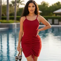 Vestido Playero de Malla con Tirantes