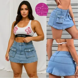 Saya de mezclilla clara