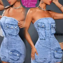 Vestido claro con bolsillos 
