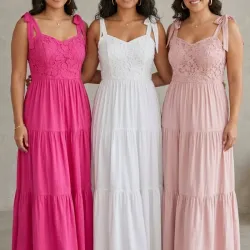 Vestido Con Caída largo