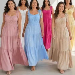 Vestido Con Caída largo