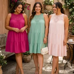 Vestido Corte A con bordado