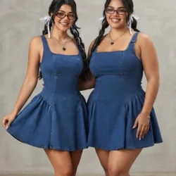 Vestido Denim Corte Princesa