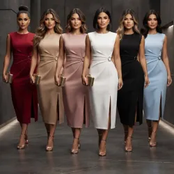 Vestido Midi Estilo Escultural con Detalle de Argolla