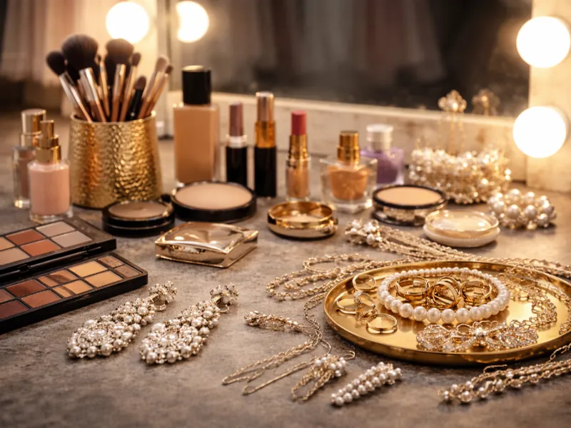 Maquillaje y Bisutería. 