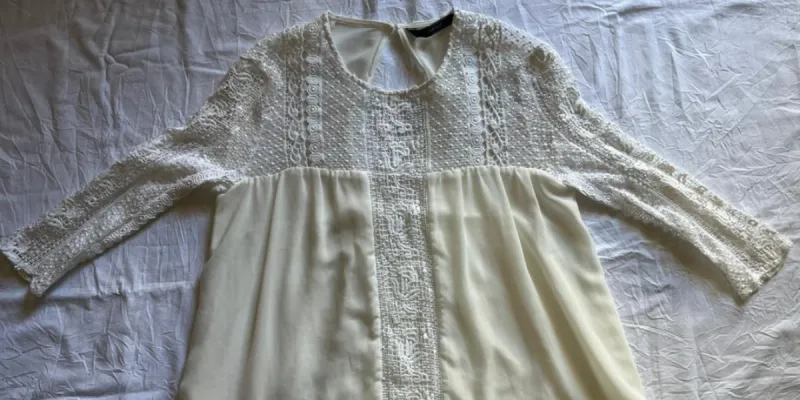 Blusa Blanca d Encajes Talla S