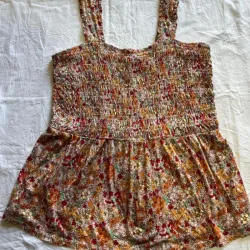 Blusa Naranja de Flores Talla XL