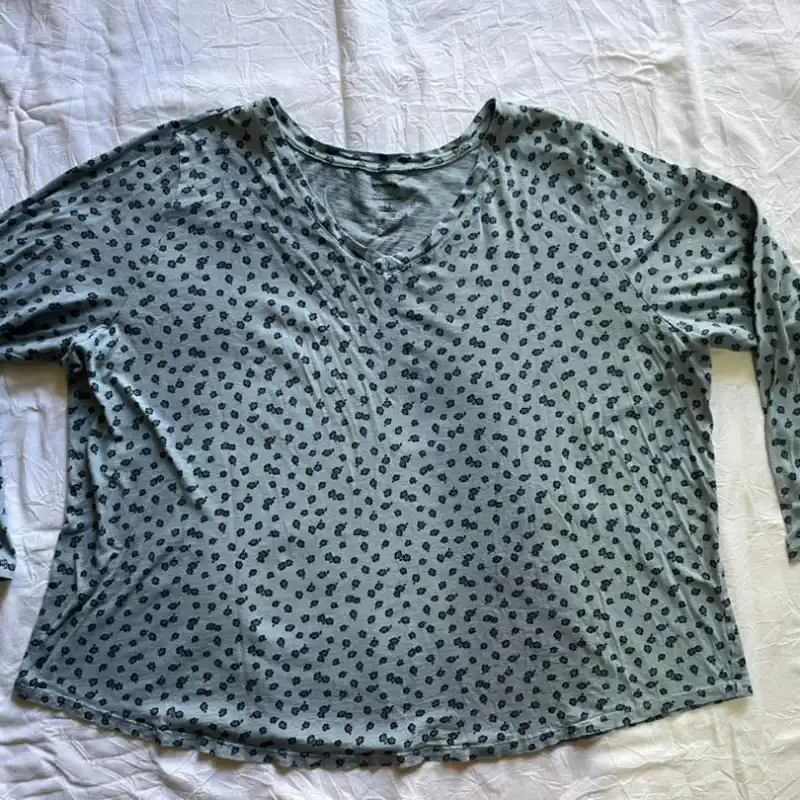 Enguatada de Mujer Azul de Flores Talla 1X