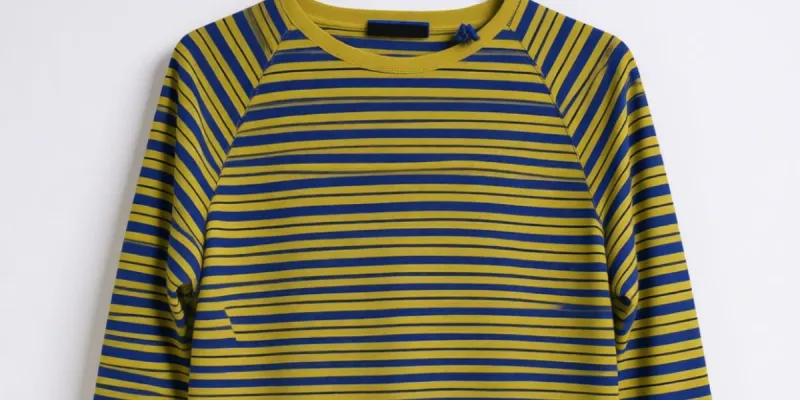 Enguatada de Mujer Verde de Rayas Azules Talla S