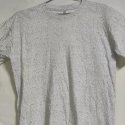 Pullover Blanco Gris Veteado Cuello V Talla M