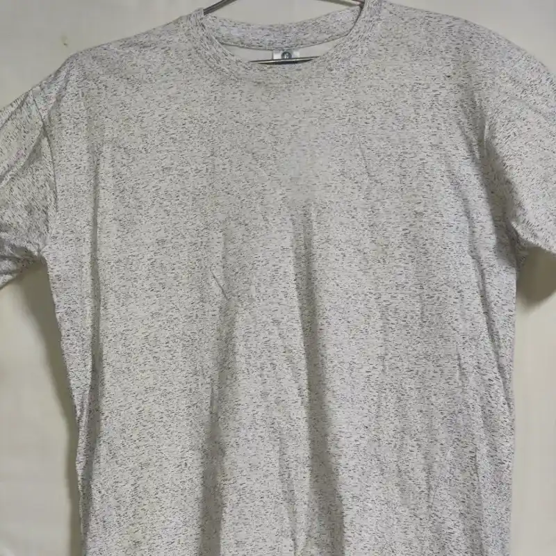 Pullover Blanco Gris Veteado Cuello V Talla M