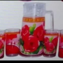 JUEGO JARRA DE CRISTAL CON 6 VASOS.