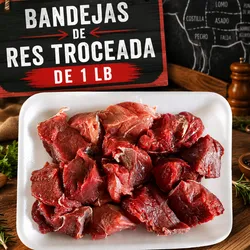 Bandejas de res troceada