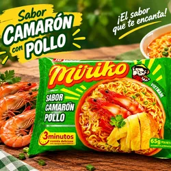 Sopa instantánea de pollo con camarón