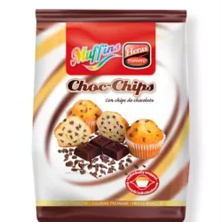 Muffins rellenas con chispas de chocolate 
