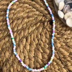 Collar de mostacillas color pastel 