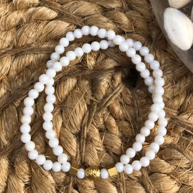 Pulsera doble de perlas #4