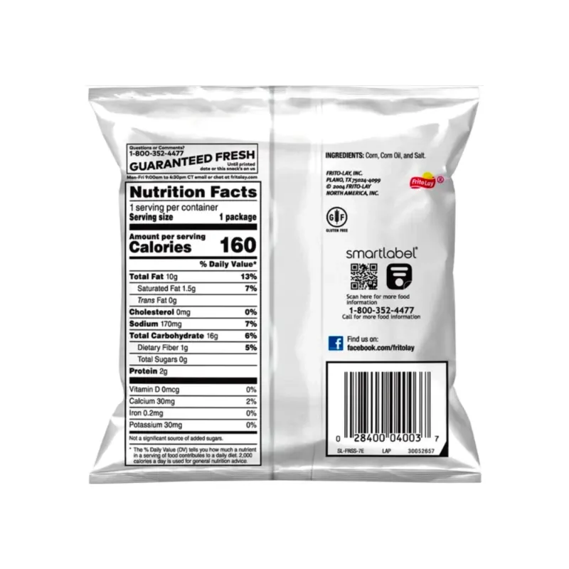 Chips de maiz originales Fritos (28.3 g / 1 oz)