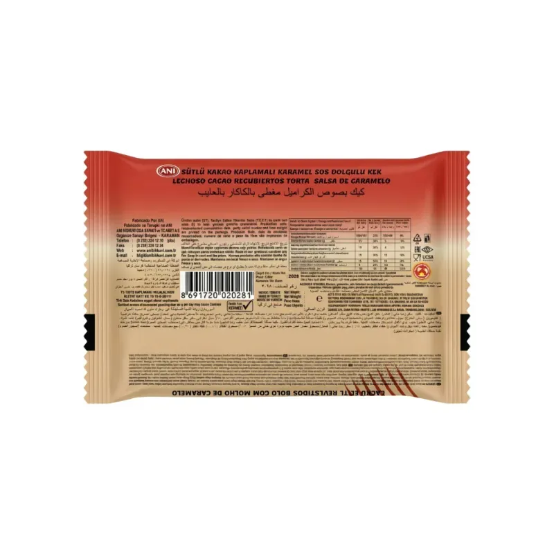 Dona con relleno de caramelo y cobertura de chocolate (40 g / 1.41 oz)