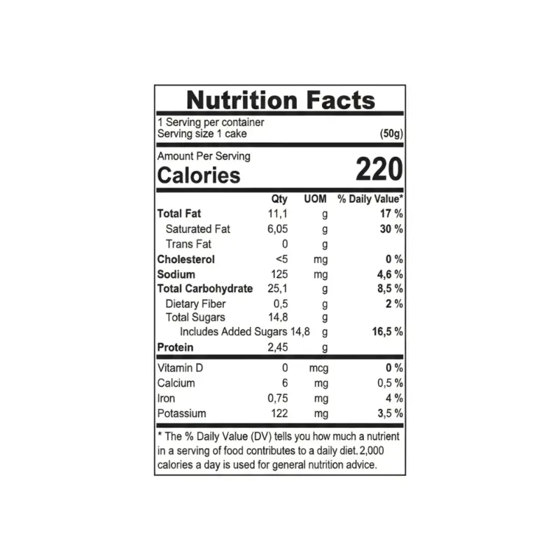 Donuts relleno de crema de chocolate (35 g / 1.23 oz)