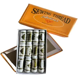 Estuche de hilos de coser color blanco (12 u)