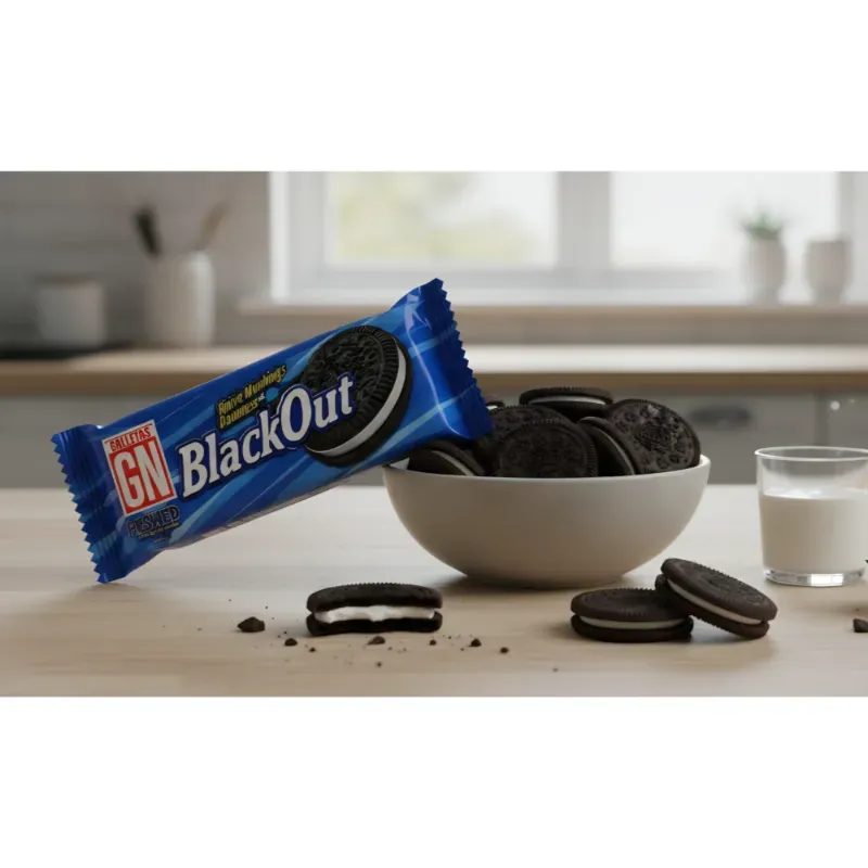 Galletas sabor chocolate con crema sabor vainilla Black Out (42 g / 1.48 oz)