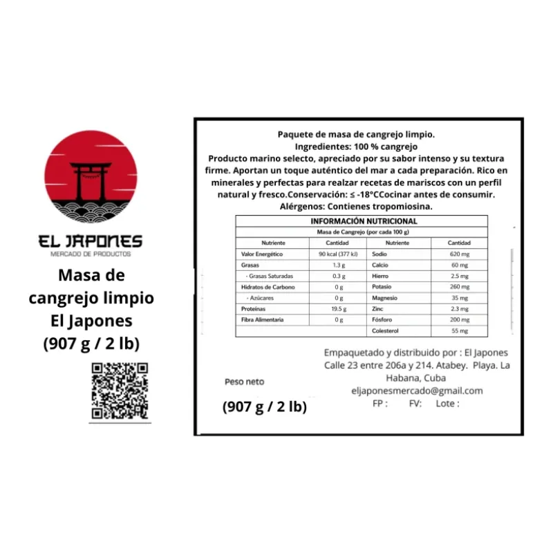 Masa de Cangrejo Blanca (kg)