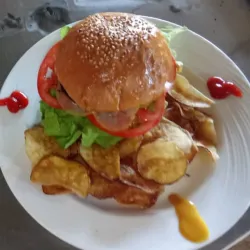 Pan con Hamburguesa de Pollo