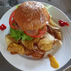 Pan con Hemburguesa de cerdo