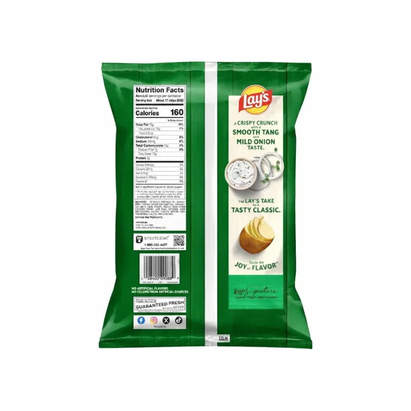 Papas fritas, sabor a crema agria y cebolla Lay's (28.3 g / 1 oz)