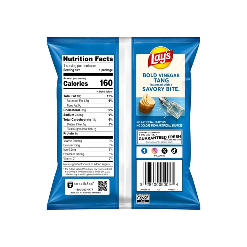 Papitas fritas con sal y vinagre Lay's (28.3 g / 1 oz)