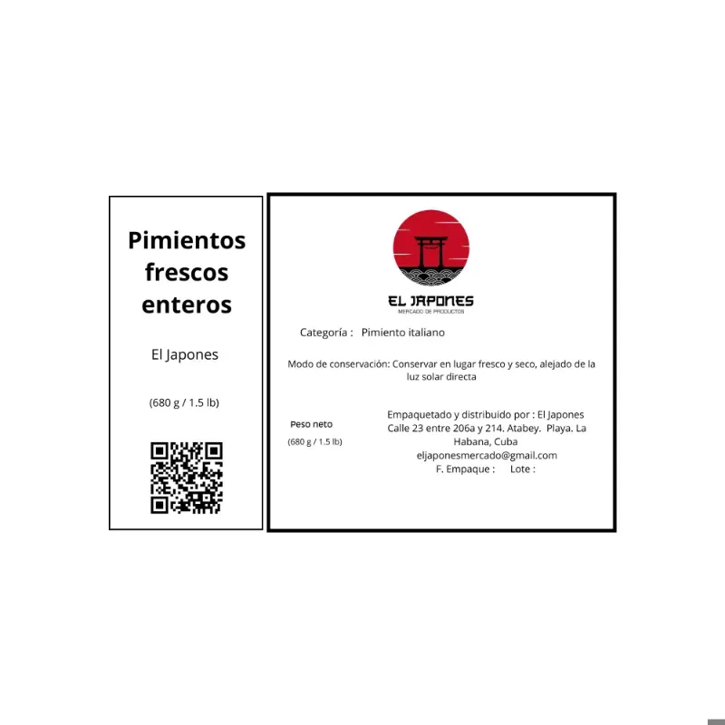 Pimientos frescos (1.5 lb)