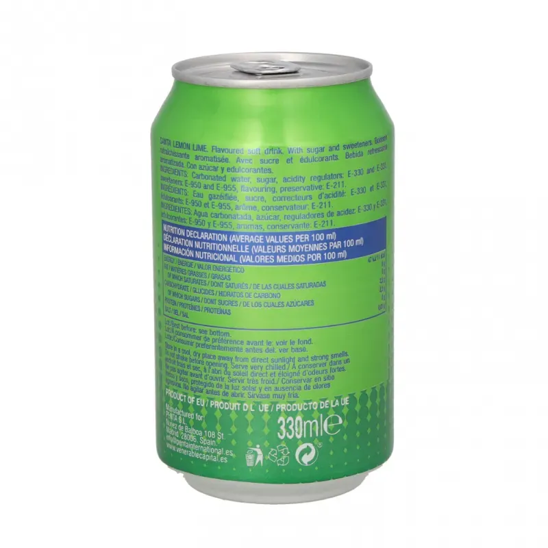 Refresco gaseado de limón y lima  (330 ml)