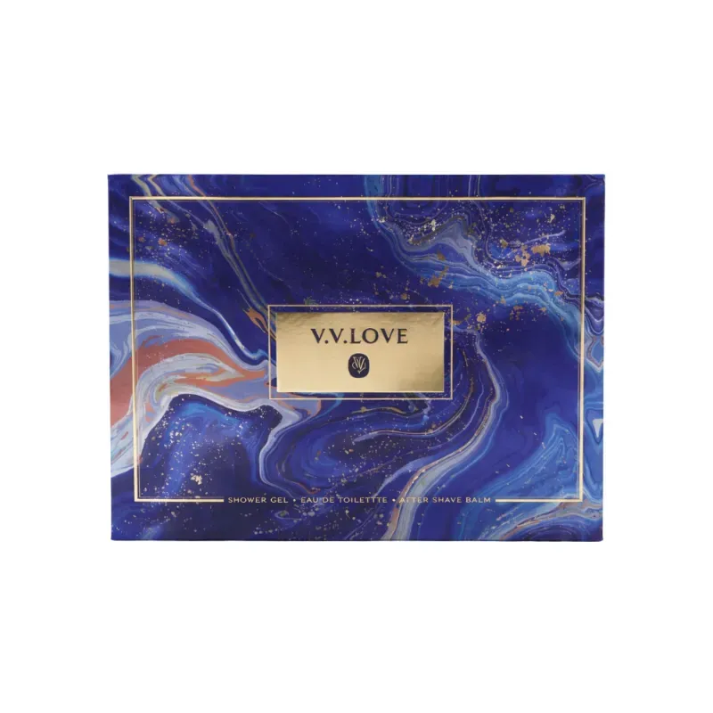 Set de fragancia masculina: Bálsamo para después de afeitar & Agua de tocador & Gel de baño revitalizante V.V.Love