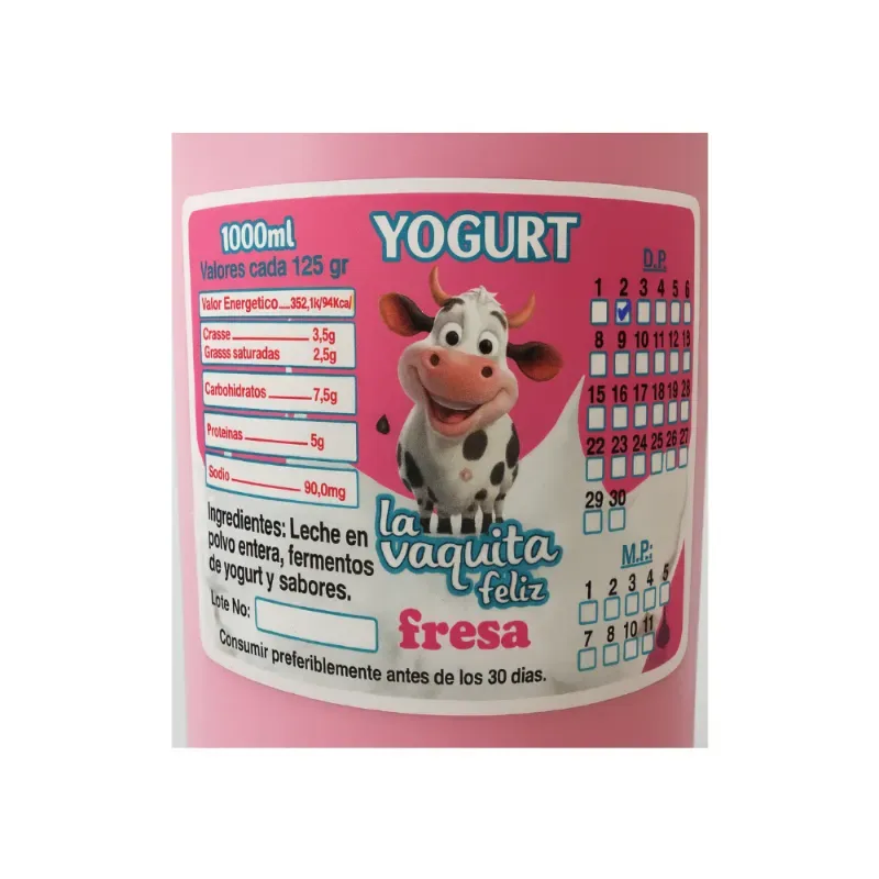 Yogurt natural fresa  (1 L)