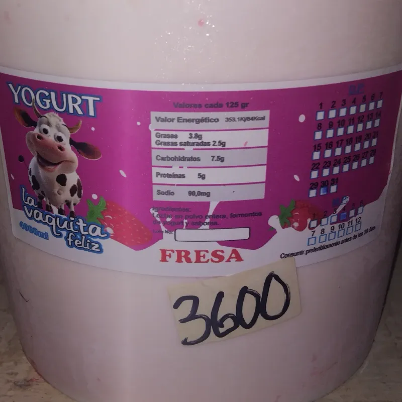 Yogurt natural fresa  (4 L)