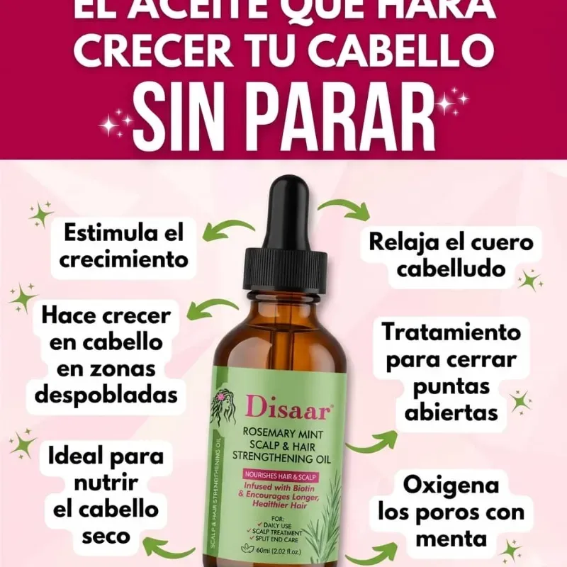 Aceite de ROMERO para la caída y crecimiento del cabello