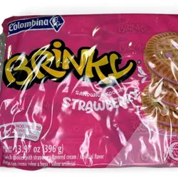 PAQUETE DE GALLETAS BRINKY RELLENAS FRESA 12 PQT