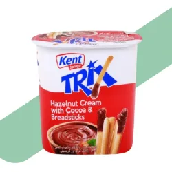 Crema de avellanas con cacao y palitos de pan