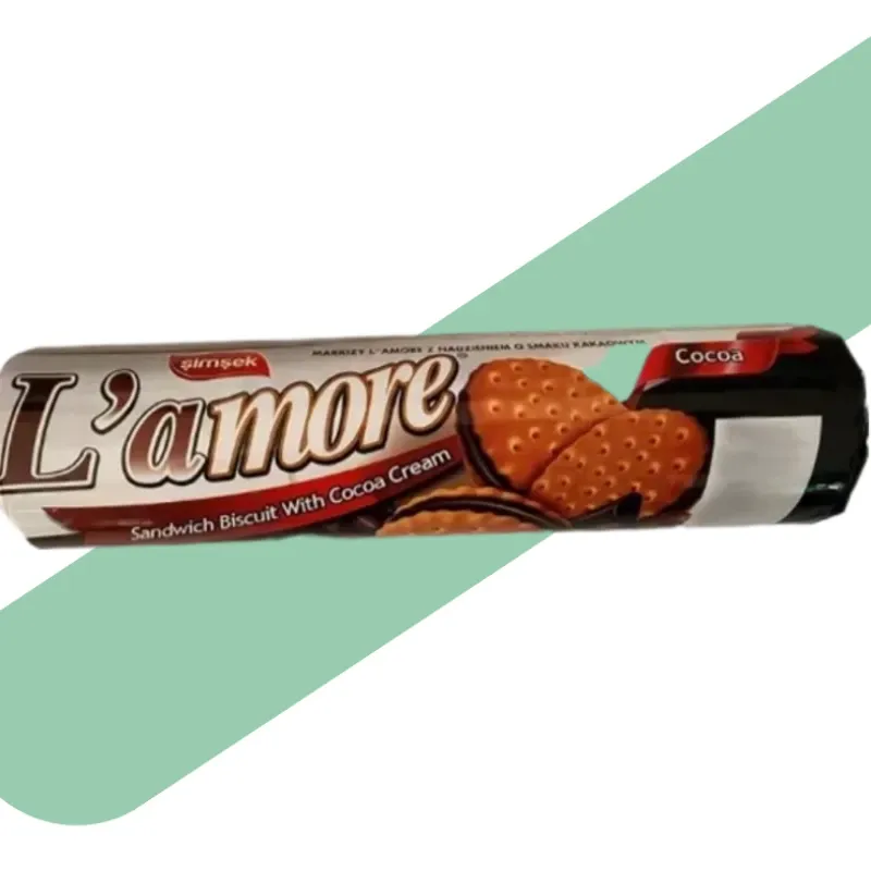 Galleta tipo sándwich con crema de cacao