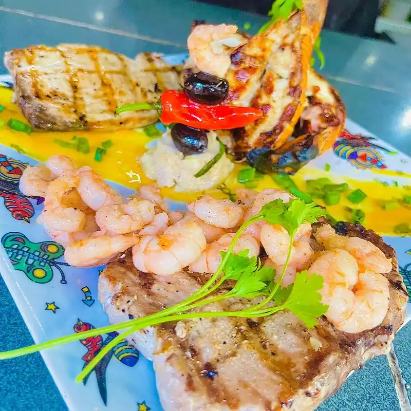 Grillada mixta de mariscos 