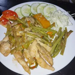 Fajita de pollo con vegetales 